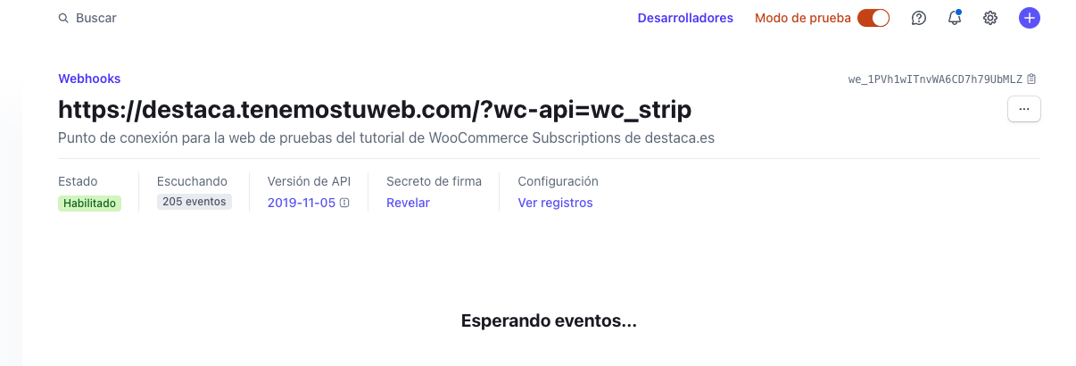 Webhook de Stripe.