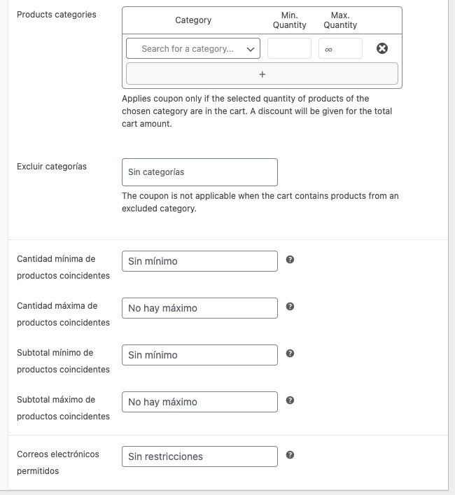 Opciones extra de Smart Coupons for WooCommerce Coupons de WebToffee