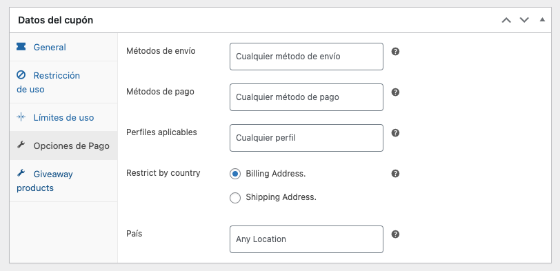 Opciones extra de Smart Coupons for WooCommerce Coupons de WebToffee